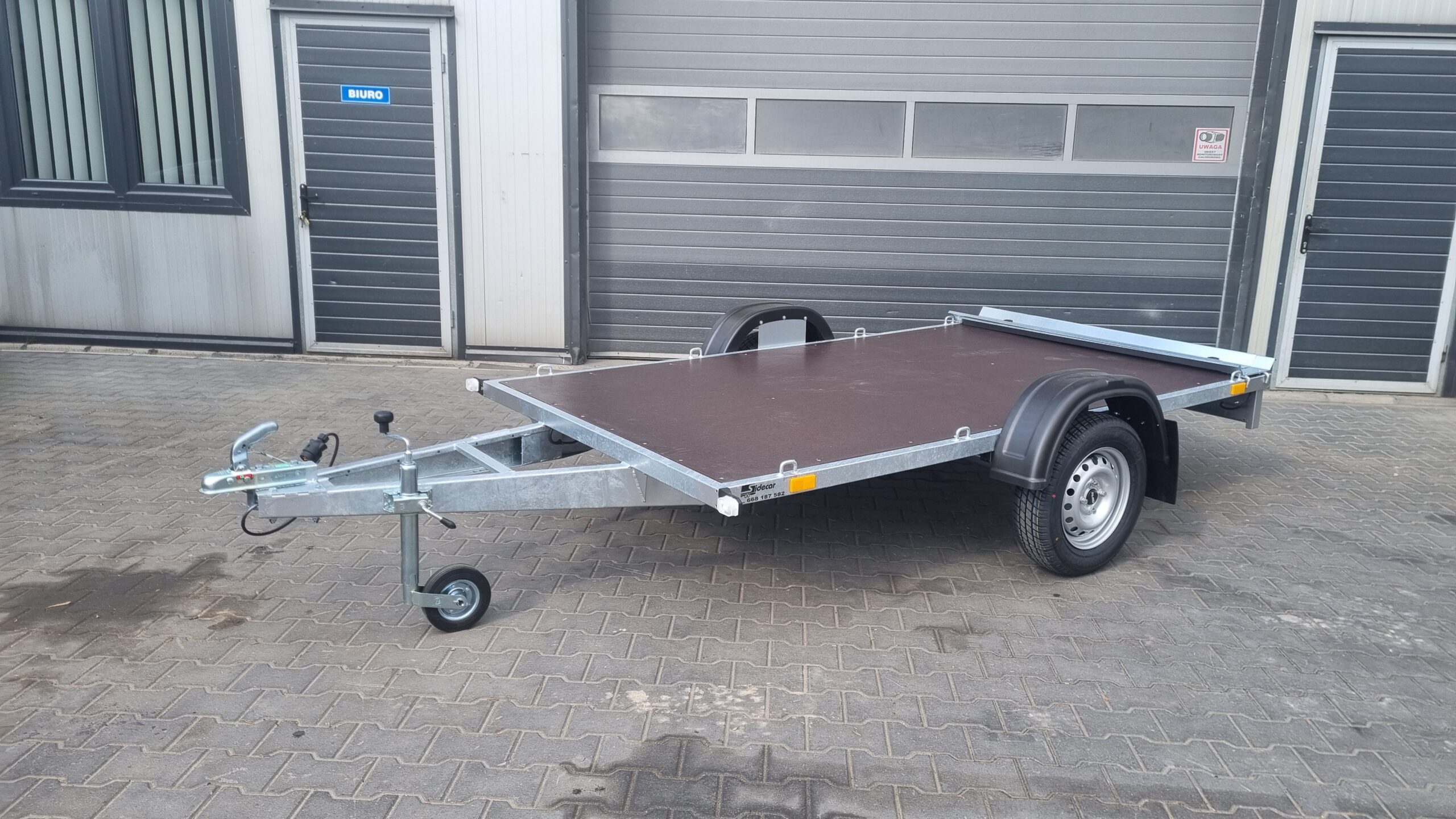 Przyczepka platforma SIDECAR 280x156 750 kg – jednoosiowa